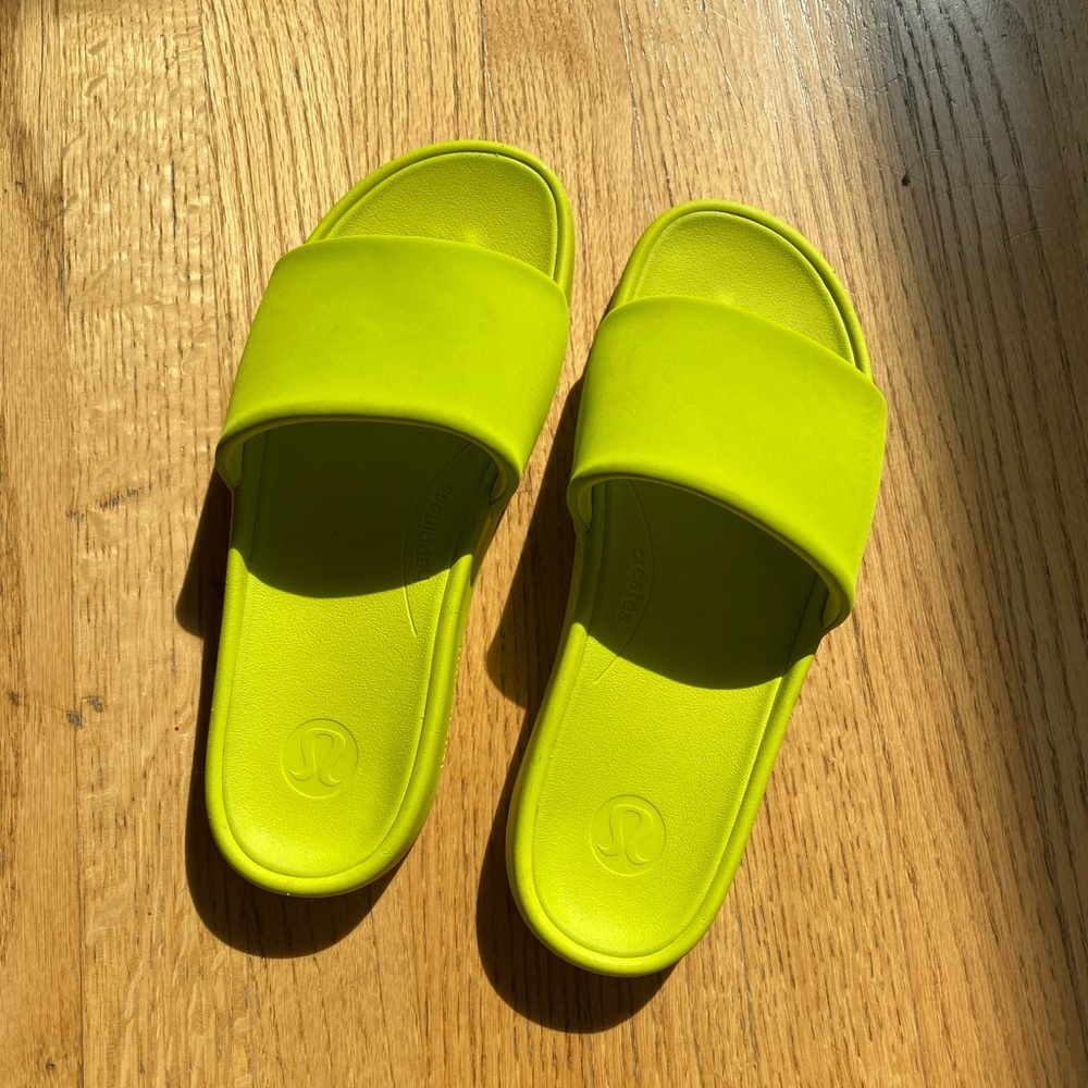 Lululemon Bright Green Slides